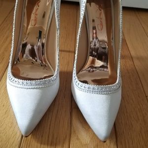 Ivory satin heels